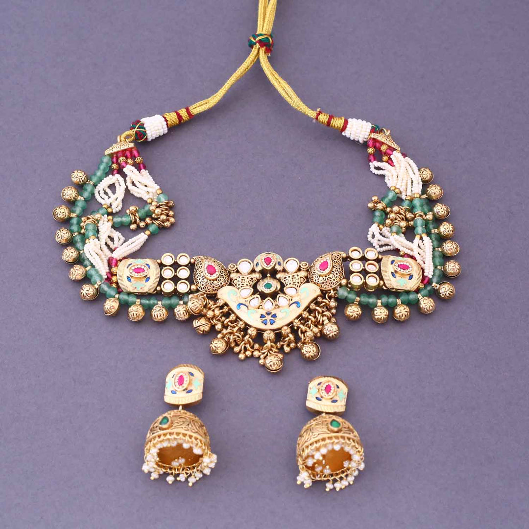 Multicolor Arpitha Antique Rajwadi Set
