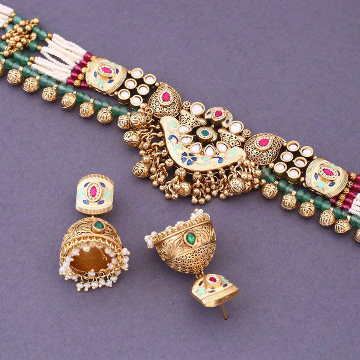 Multicolor Arpitha Antique Rajwadi Set