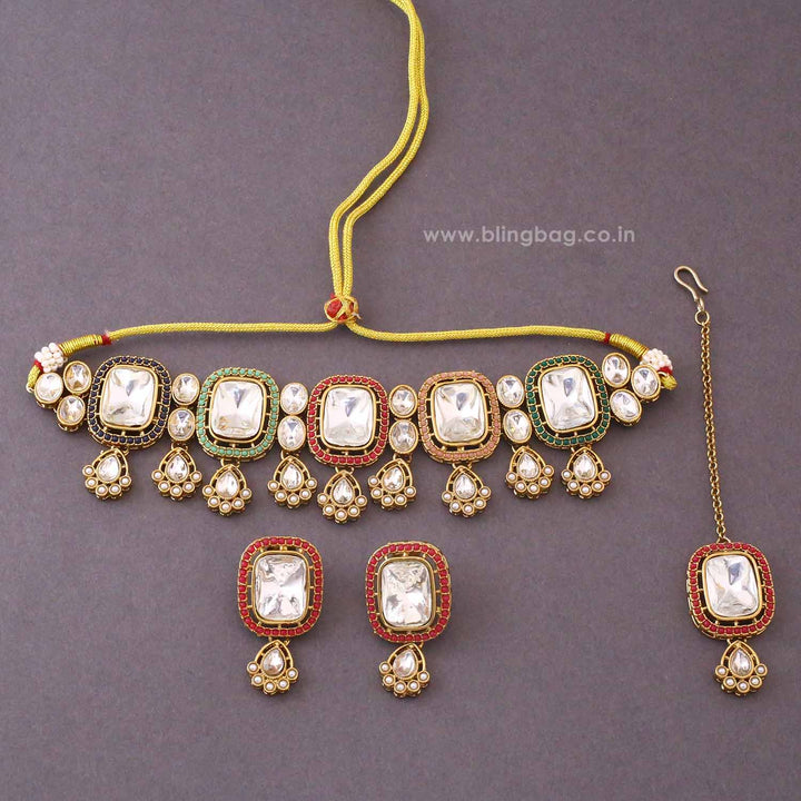 Multicolor Asmina Kundan Jewellery Set