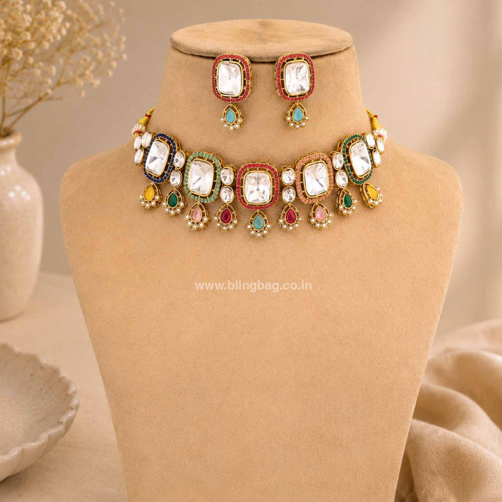 Multicolor Asmina Kundan Jewellery Set