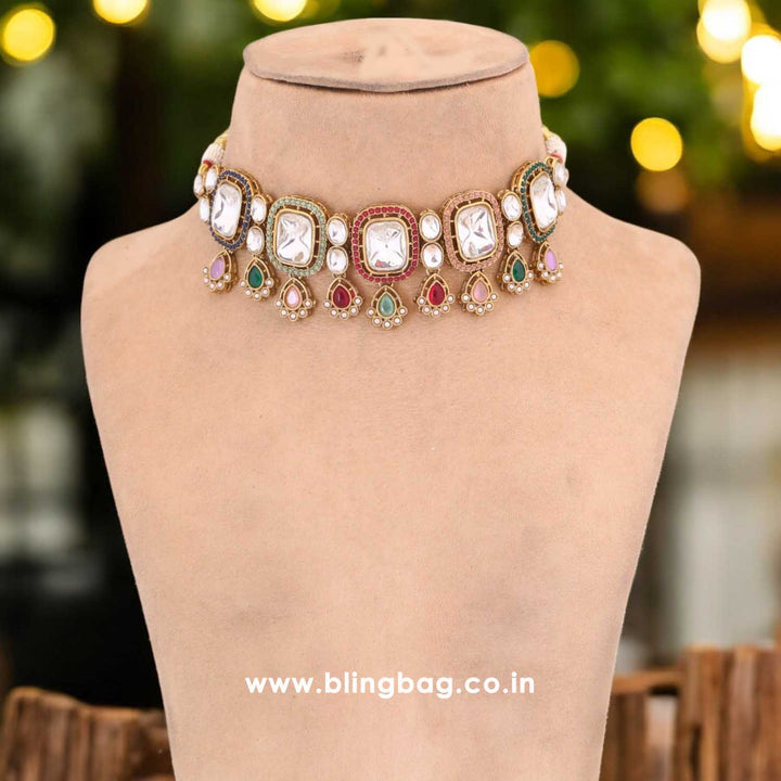 Multicolor Asmina Kundan Jewellery Set