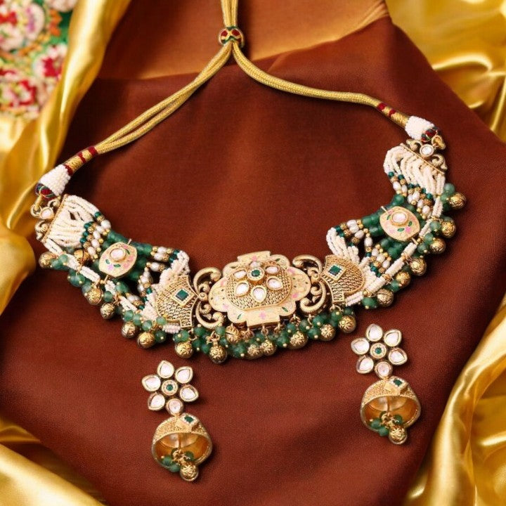 Multicolor Aswathy Antique Rajwadi Set