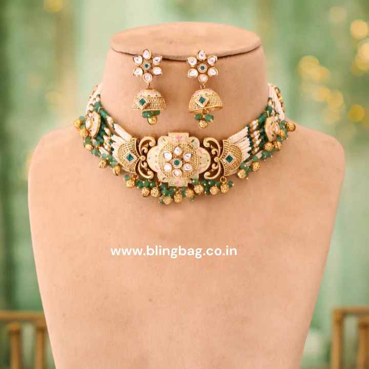 Multicolor Aswathy Antique Rajwadi Set