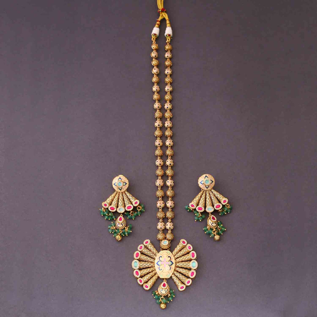 Multicolor Athira Antique Rajwadi Set