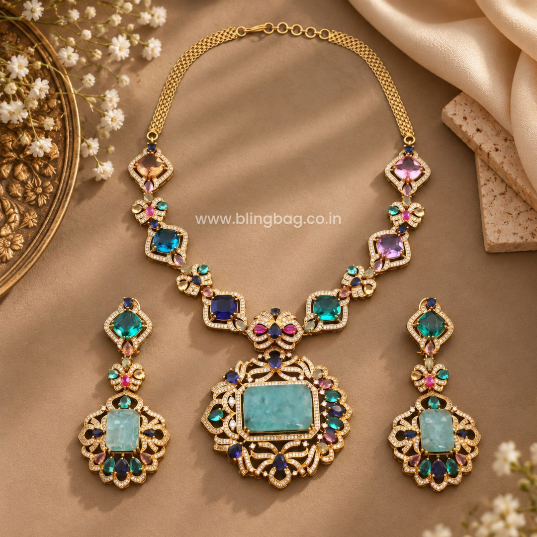 Multicolor Audrey Victorian Jewellery Set - New Arrival