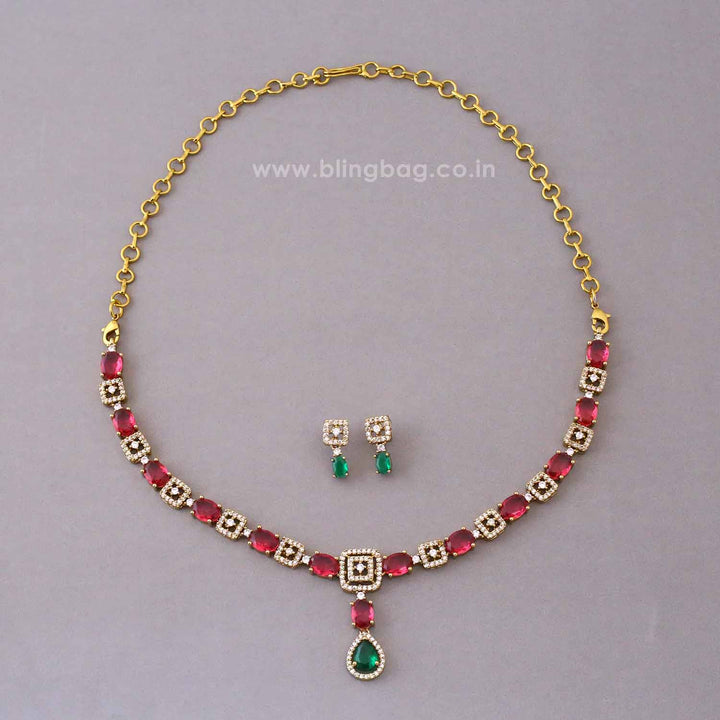 Multicolor Aura Victorian Jewellery Set - New Arrival