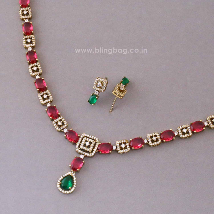 Multicolor Aura Victorian Jewellery Set - New Arrival