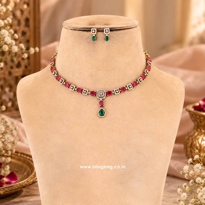 Multicolor Aura Victorian Jewellery Set - New Arrival