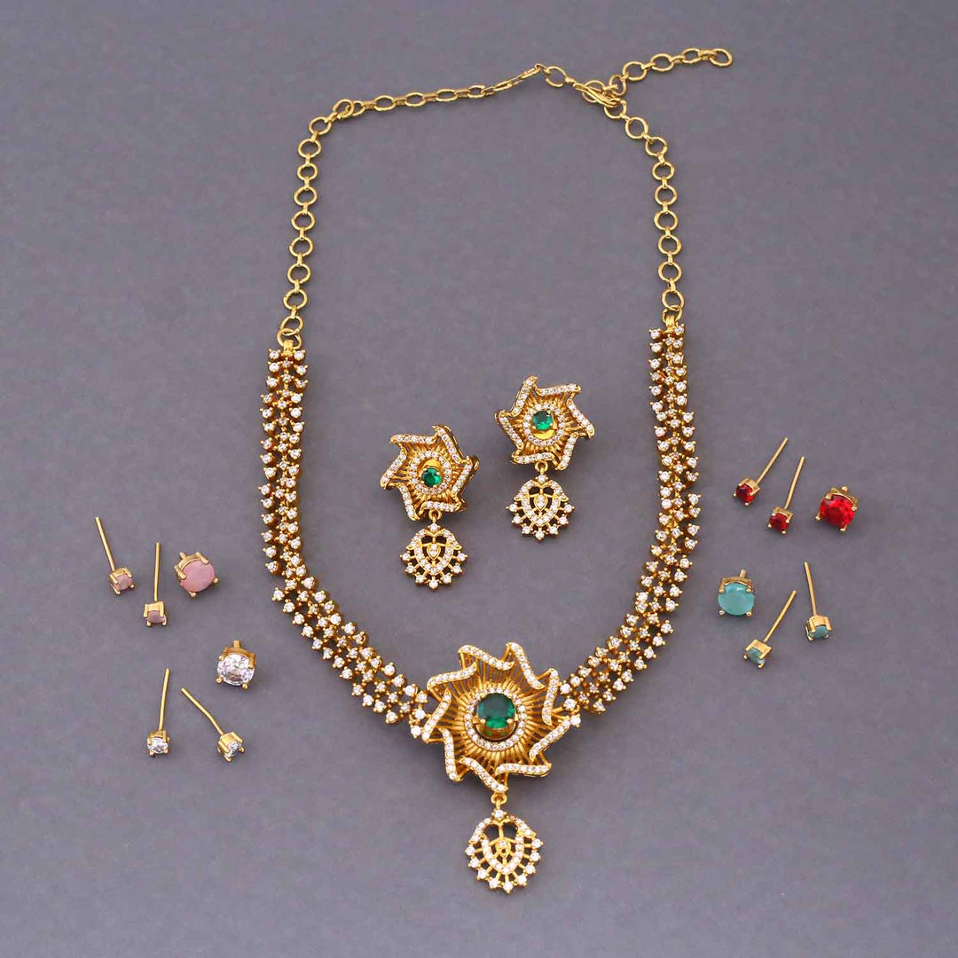 Multicolor Auroria Antique Jewellery Set - New Arrival