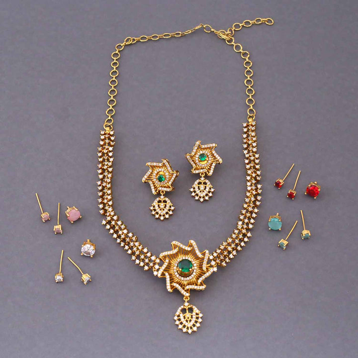 Multicolor Auroria Antique Jewellery Set - New Arrival