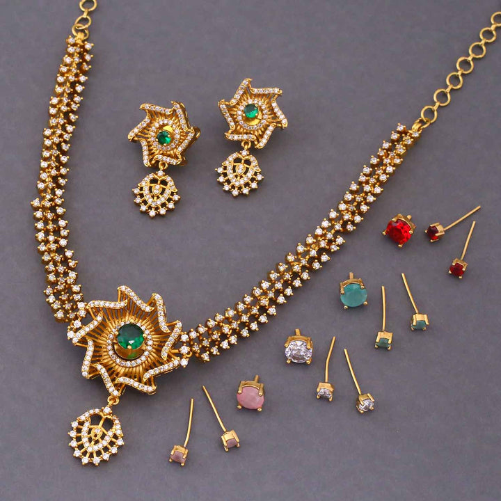 Multicolor Auroria Antique Jewellery Set - New Arrival