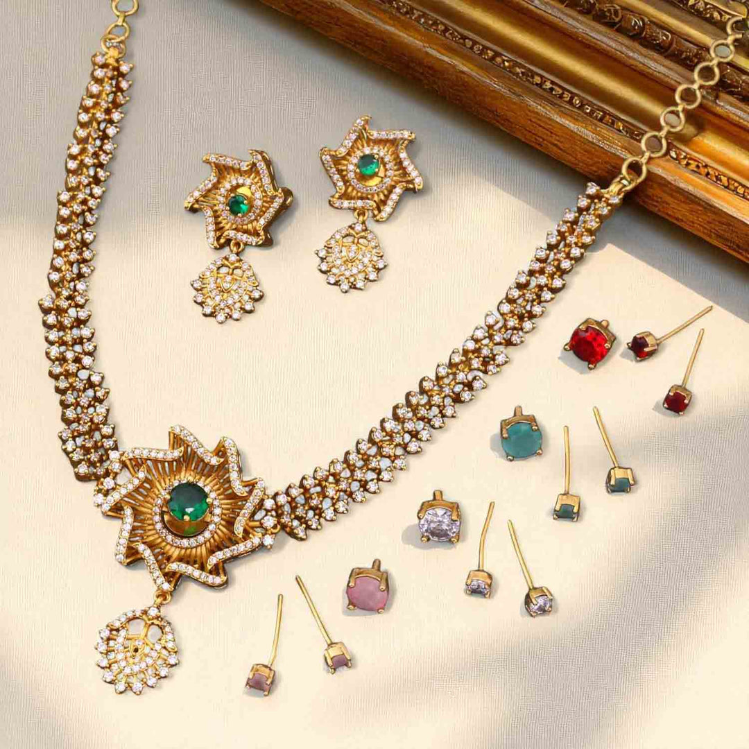 Multicolor Auroria Antique Jewellery Set - New Arrival