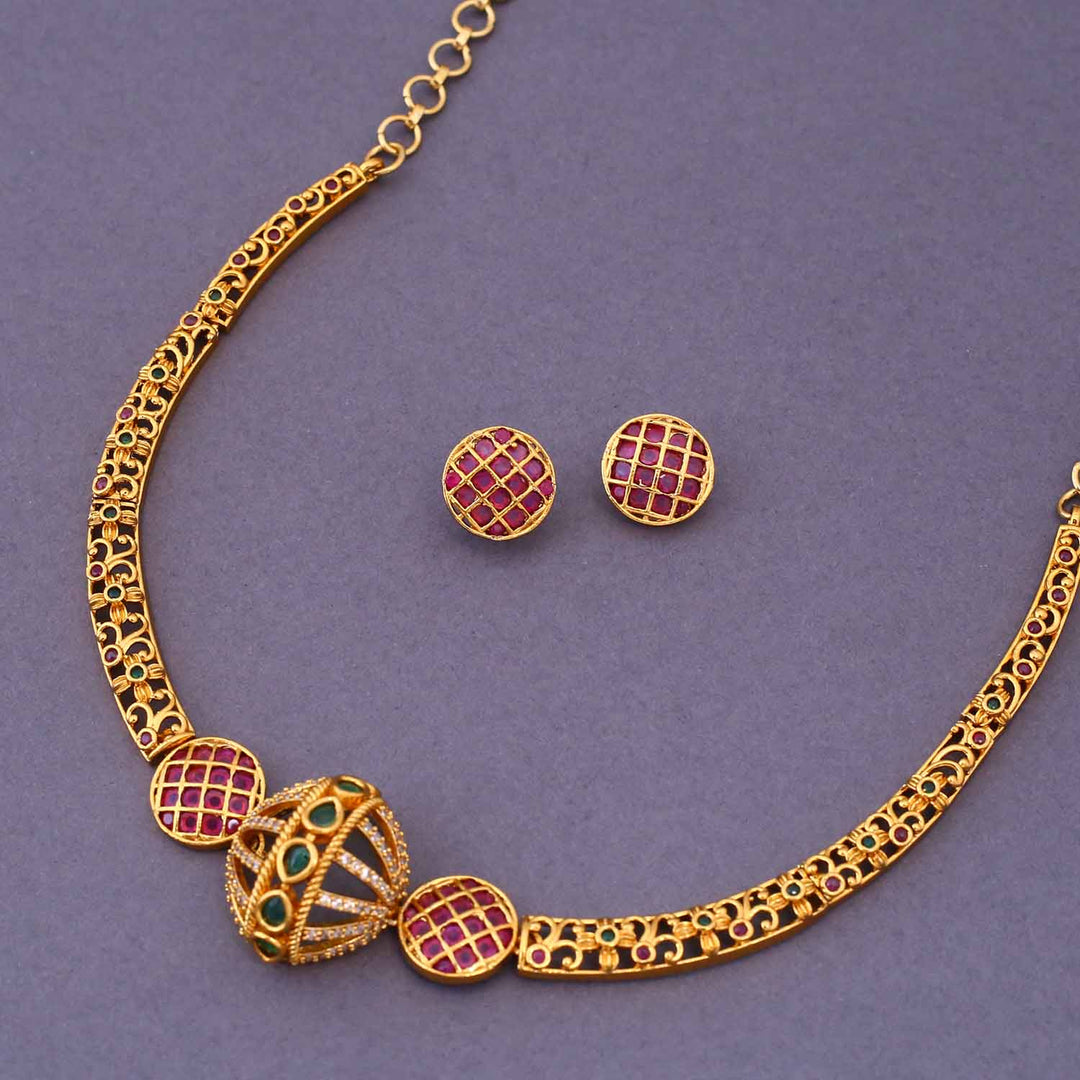 Multicolor Avastra Hasli Antique Jewellery Set - New Arrival