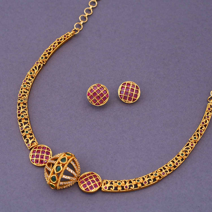 Multicolor Avastra Hasli Antique Jewellery Set - New Arrival