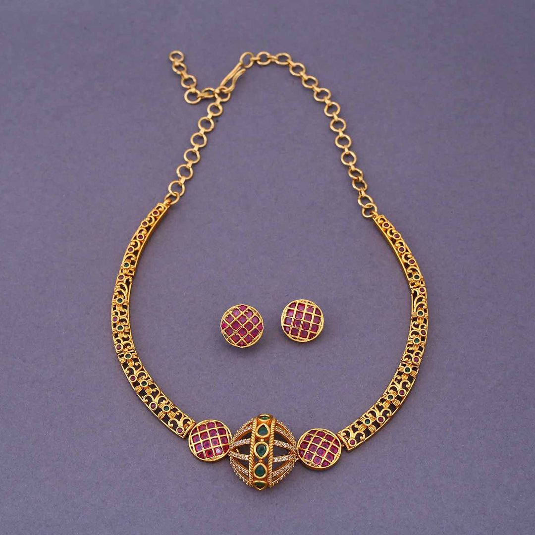 Multicolor Avastra Hasli Antique Jewellery Set - New Arrival