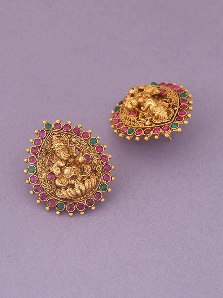 Multicolor Avighna Temple Studs - EOSS