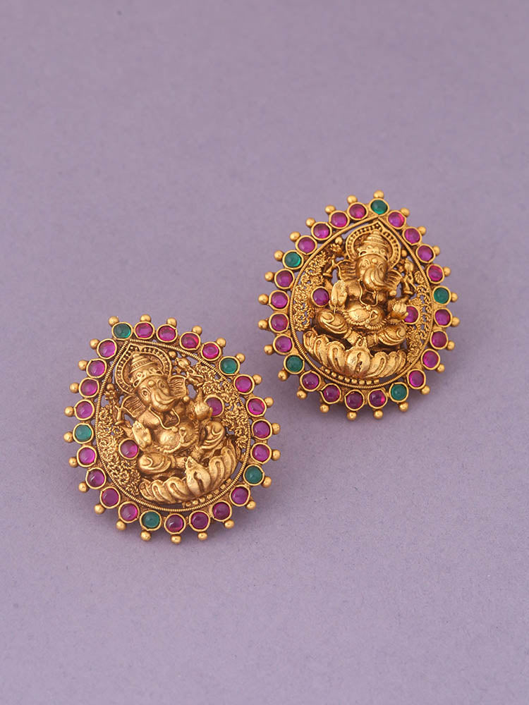 Multicolor Avighna Temple Studs - EOSS