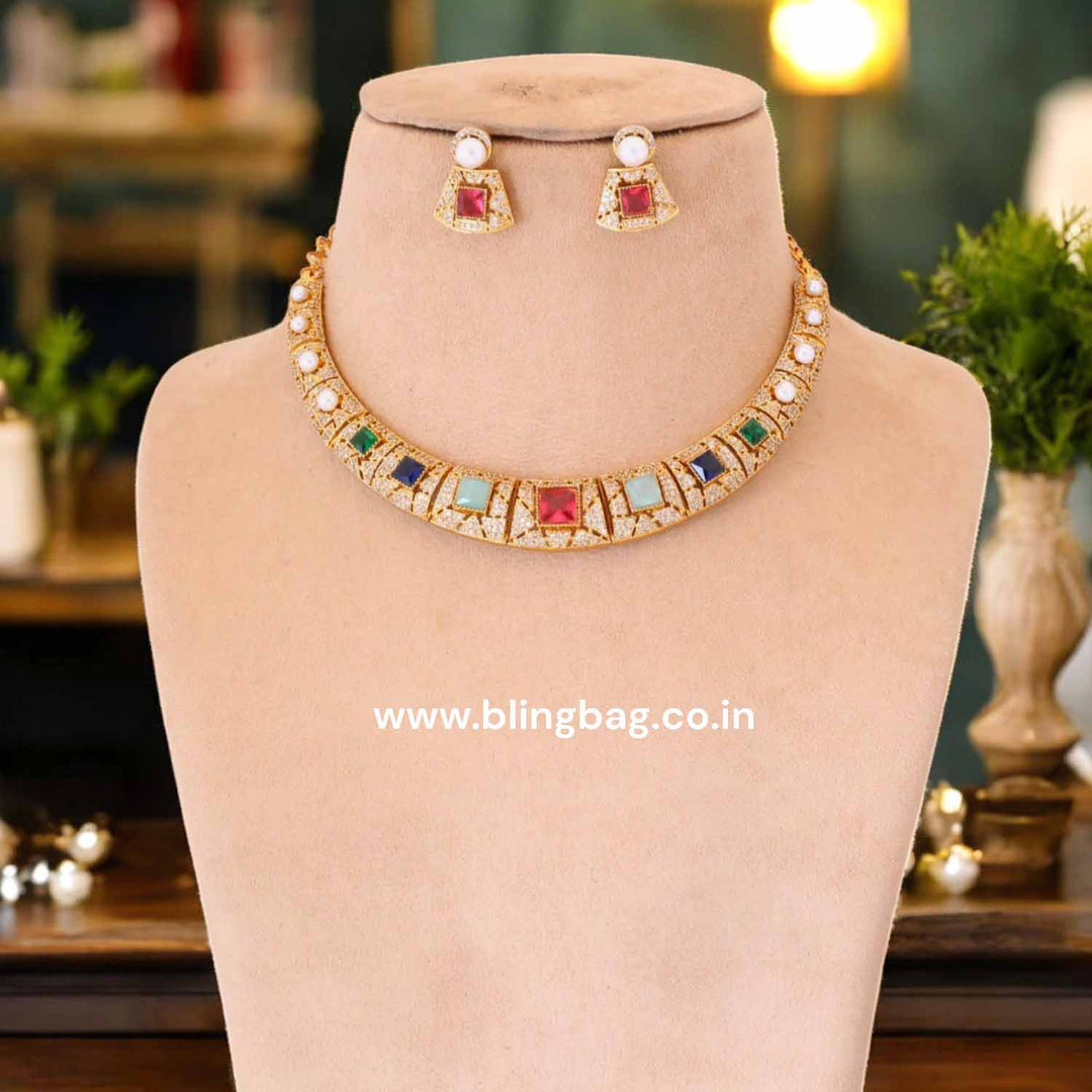 Multicolor Awyaa Antique Jewellery Set- New Arrival