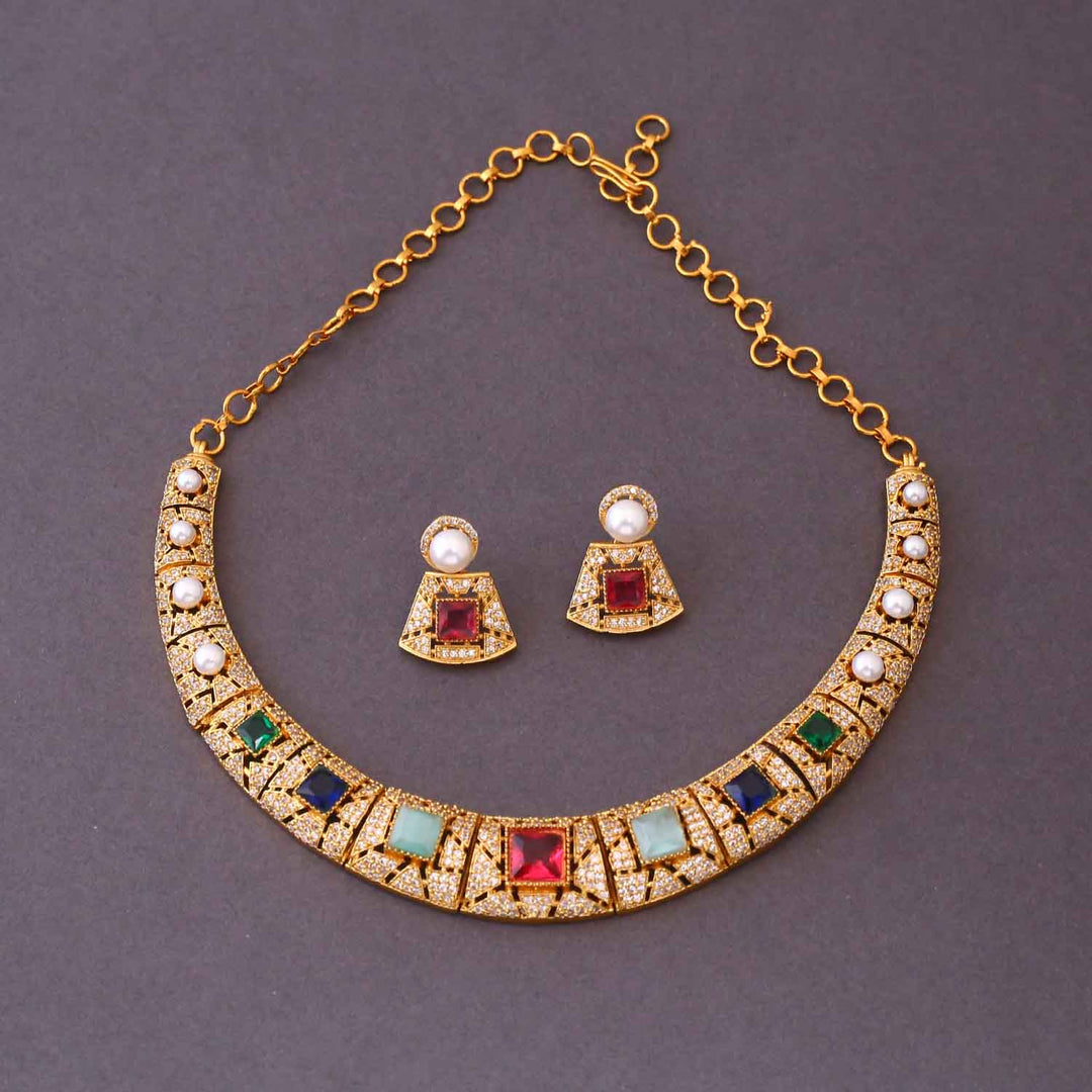 Multicolor Awyaa Antique Jewellery Set- New Arrival