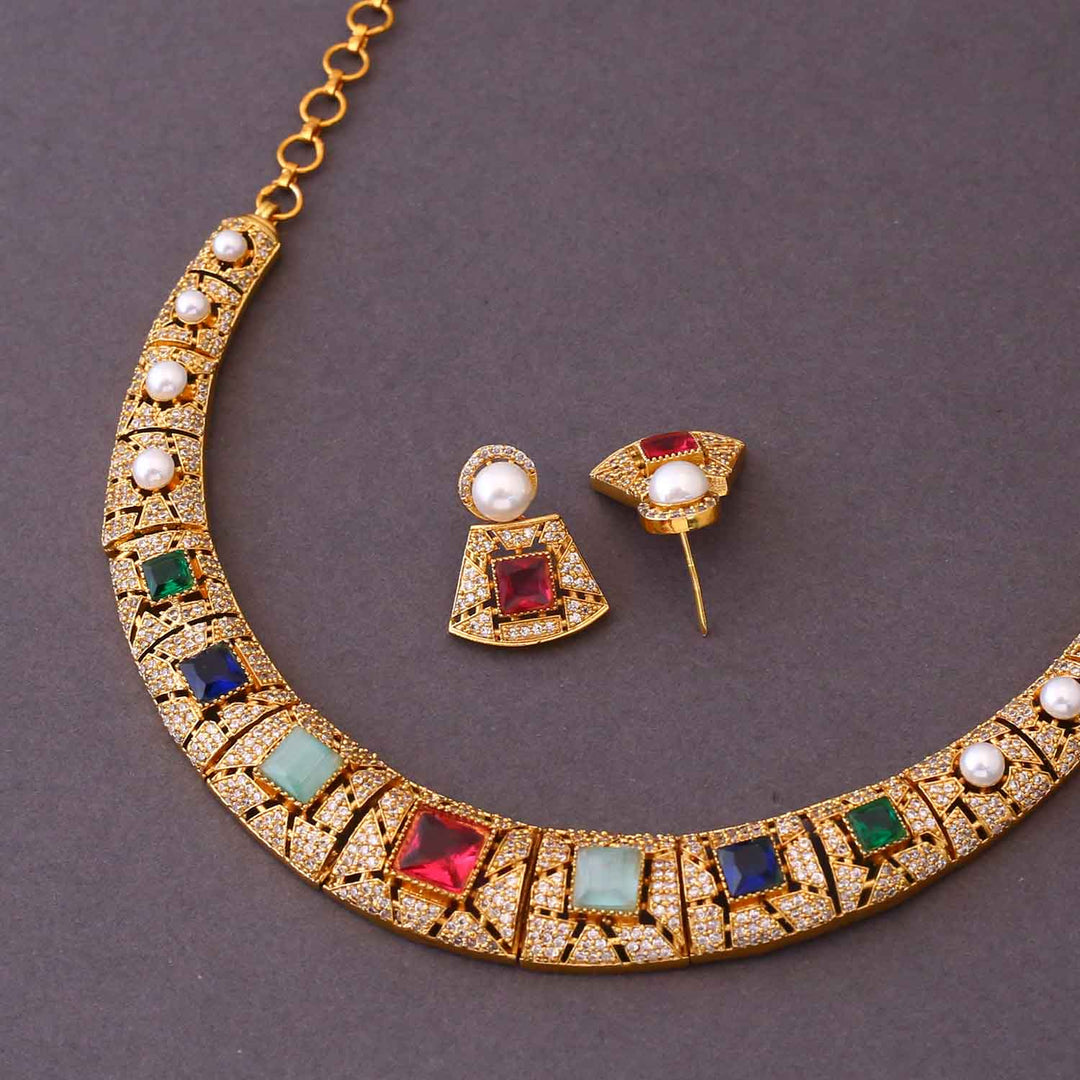Multicolor Awyaa Antique Jewellery Set- New Arrival