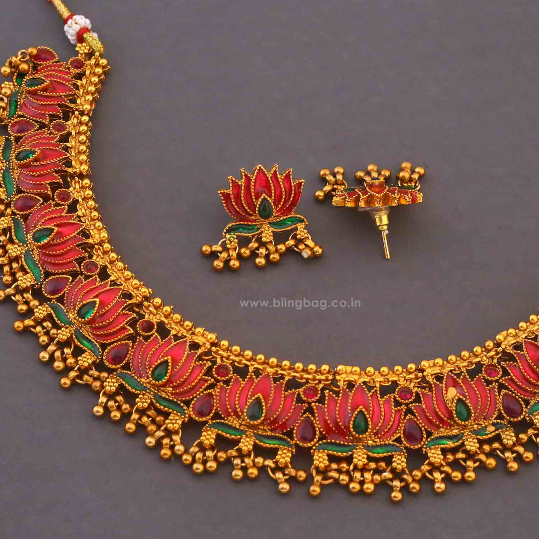 Multicolor Bahula Antique Jewellery Set - New Arrival