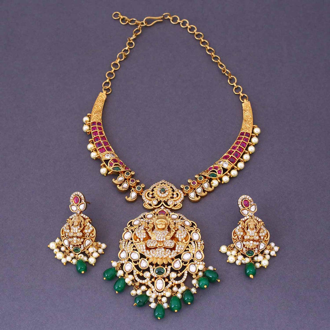 Multicolor Barahma Hasli Temple Jewellery Set- New Arrival