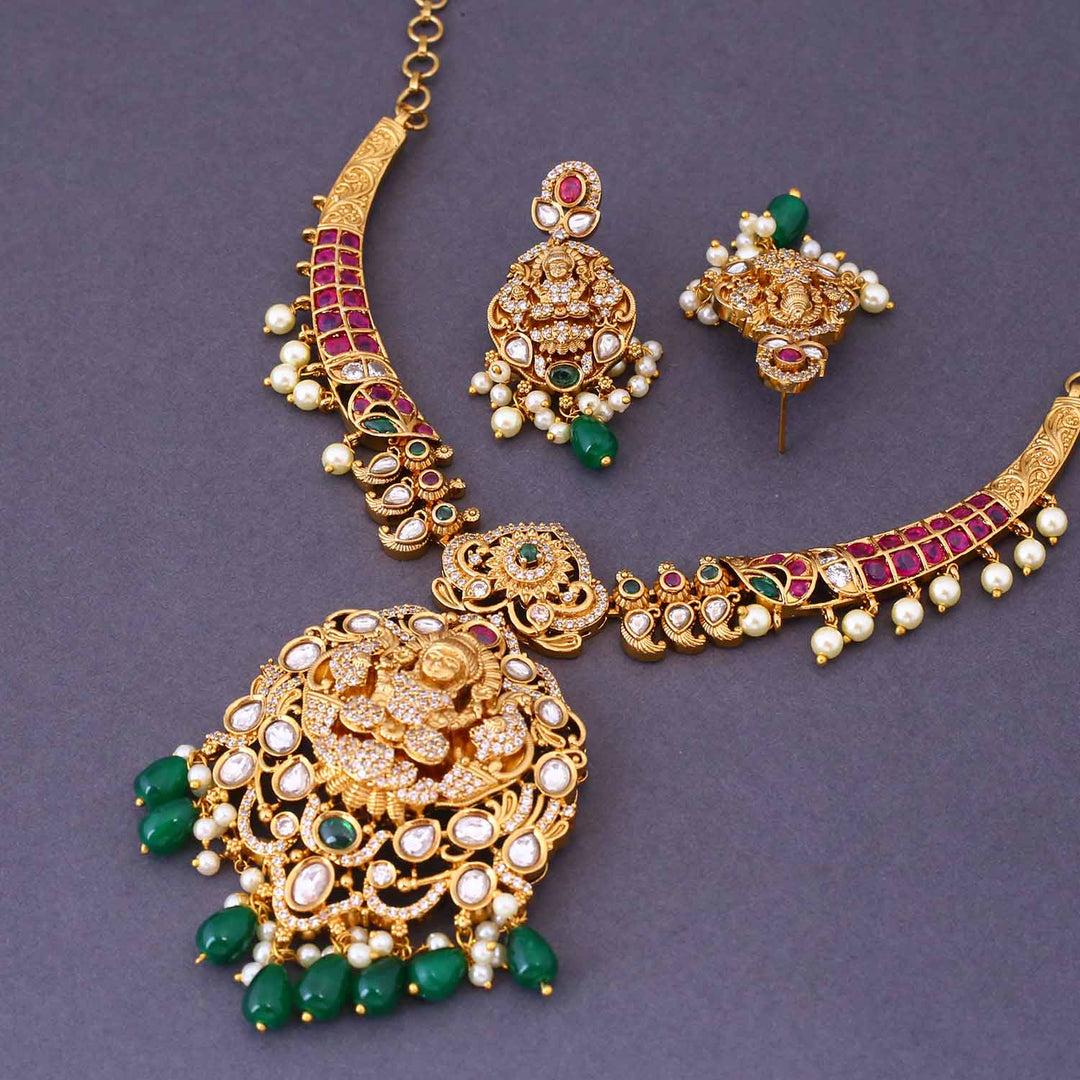 Multicolor Barahma Hasli Temple Jewellery Set- New Arrival