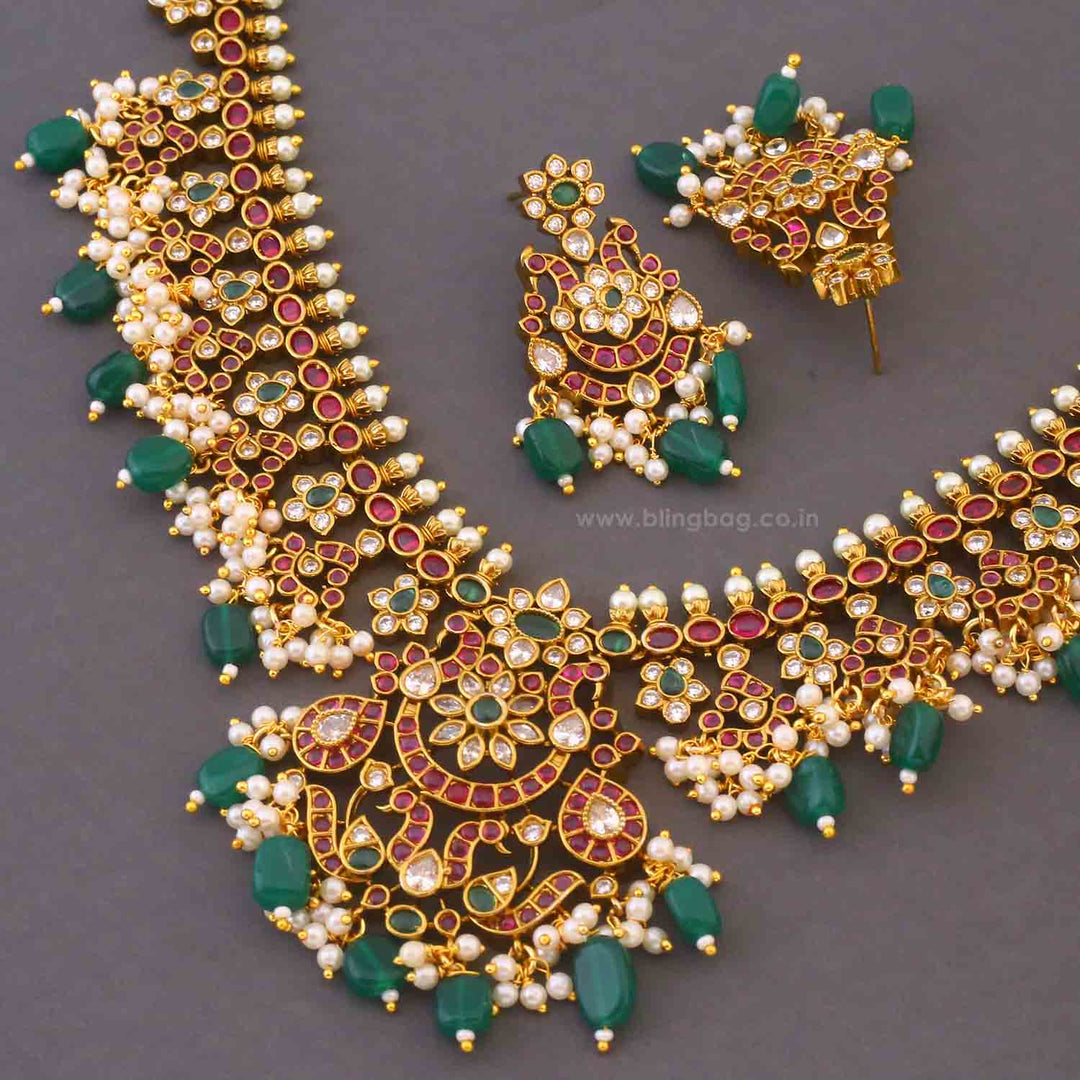 Multicolor Barkha Antique Jewellery Set - New Arrival