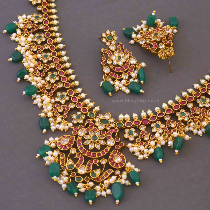 Multicolor Barkha Antique Jewellery Set - New Arrival