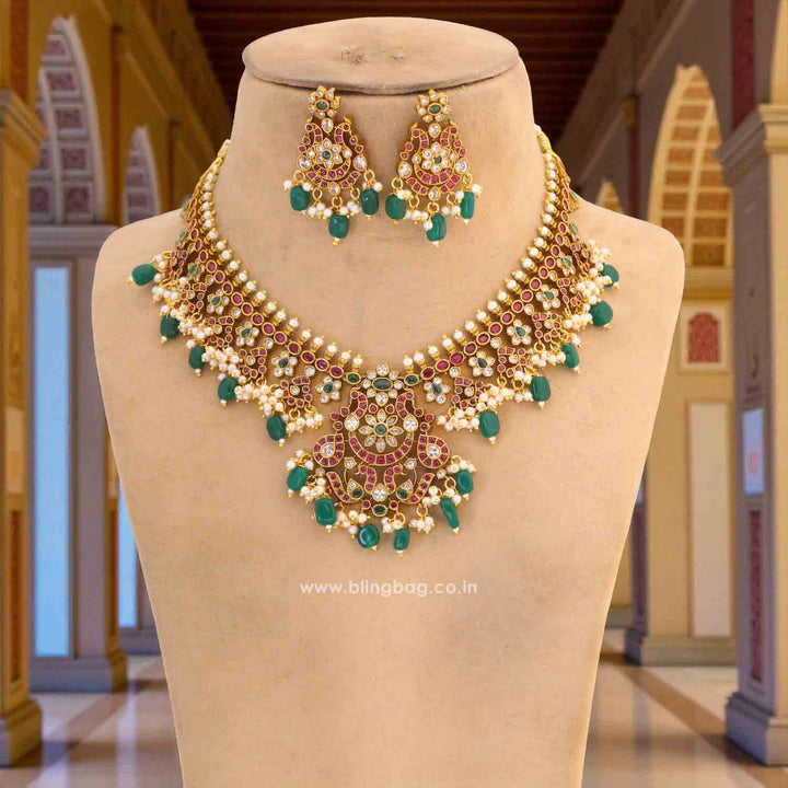Multicolor Barkha Antique Jewellery Set - New Arrival
