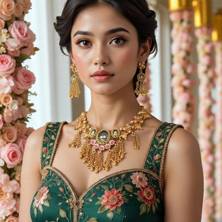 Multicolor Basanti Heritage Jewellery Set - New Arrival