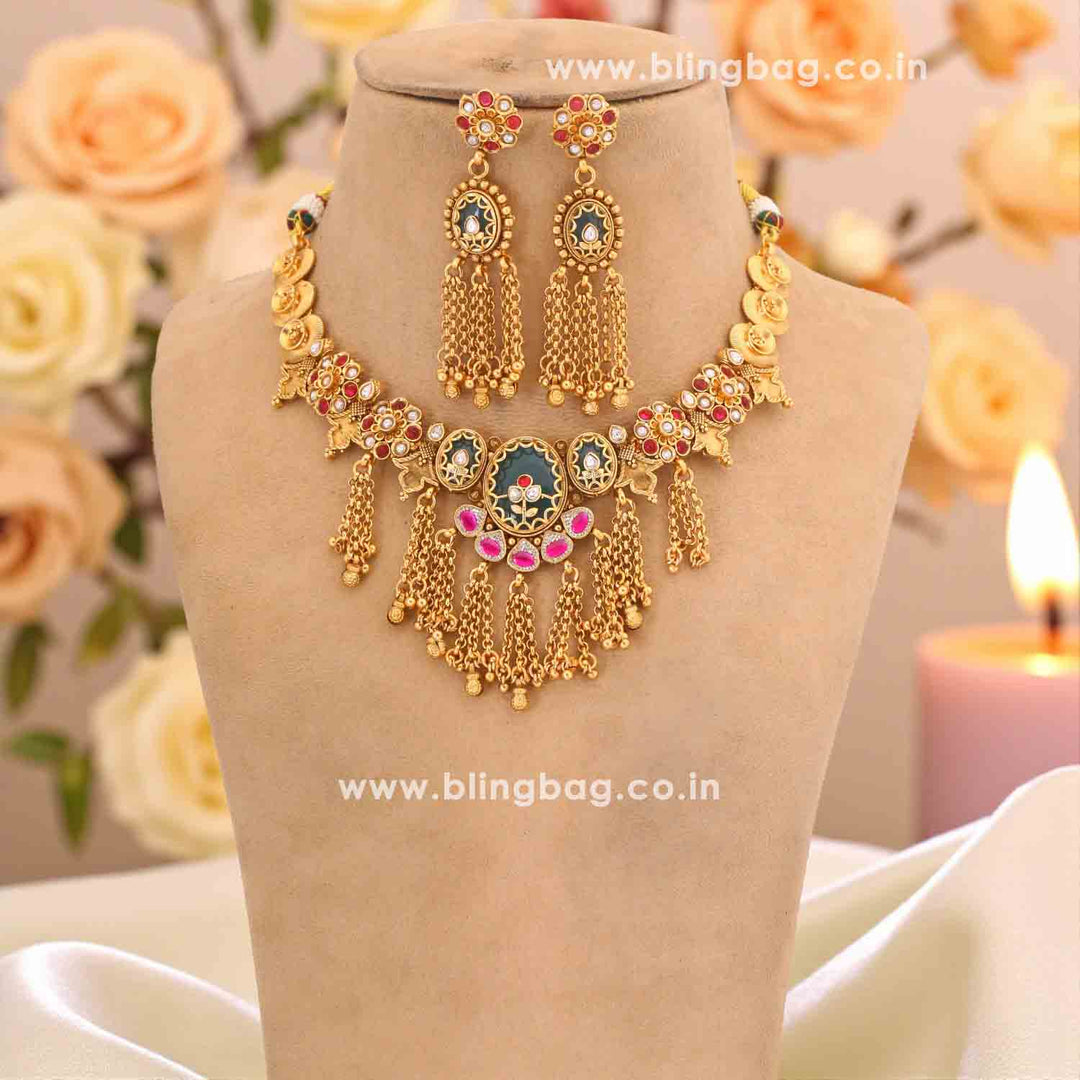 Multicolor Basanti Heritage Jewellery Set - New Arrival