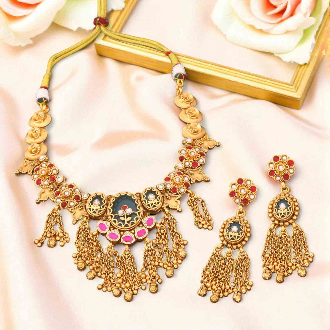 Multicolor Basanti Heritage Jewellery Set - New Arrival