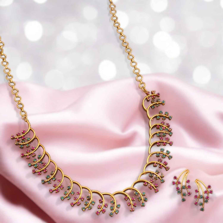 Multicolor Bhagyajyoti Antique Jewellery Set - New Arrival