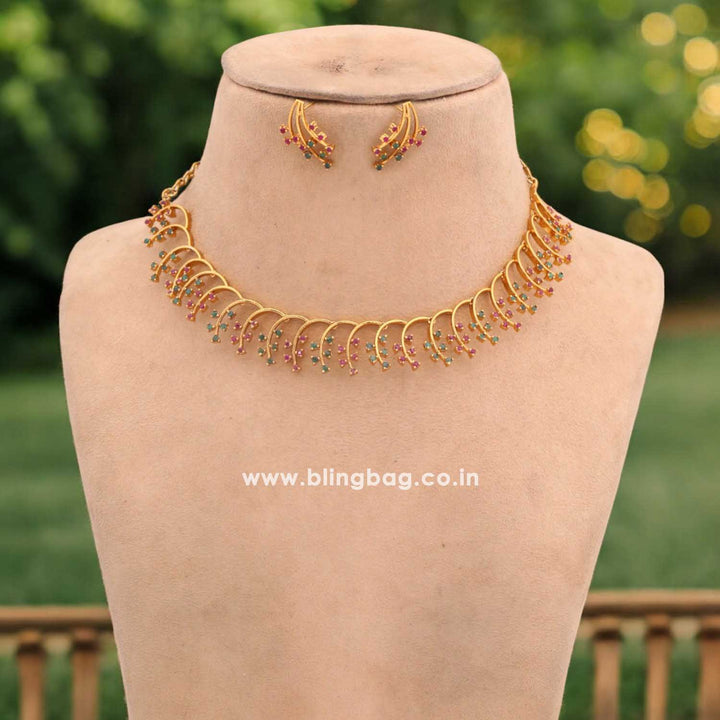 Multicolor Bhagyajyoti Antique Jewellery Set - New Arrival