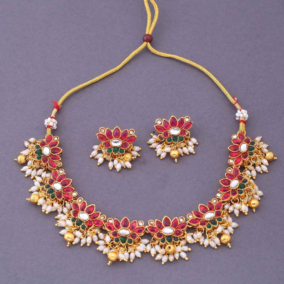 Multicolor Bhagyarekha Antique Jewellery Set - New Arrival