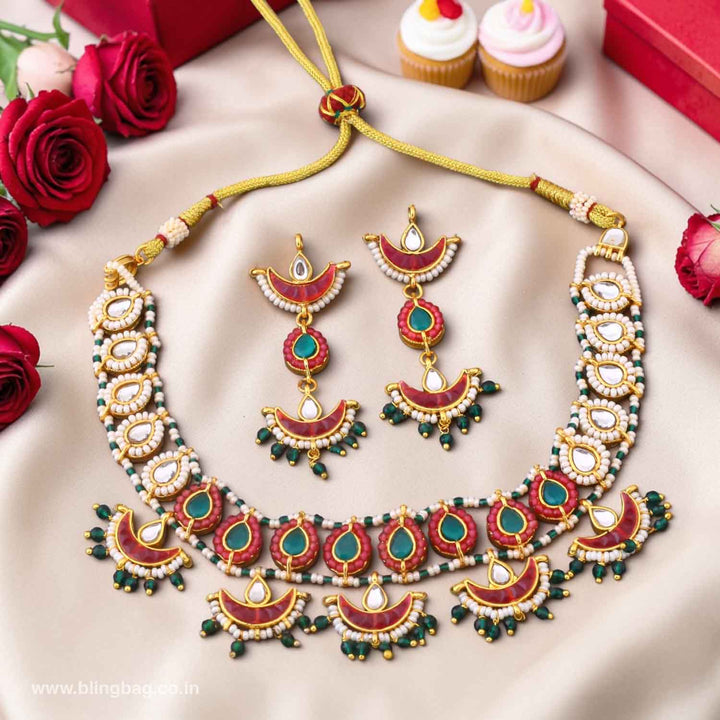 Multicolor Bhaktia Kundan Jewellery Set