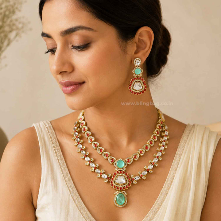 Multicolor Bhaktiani Kundan Jewellery Set