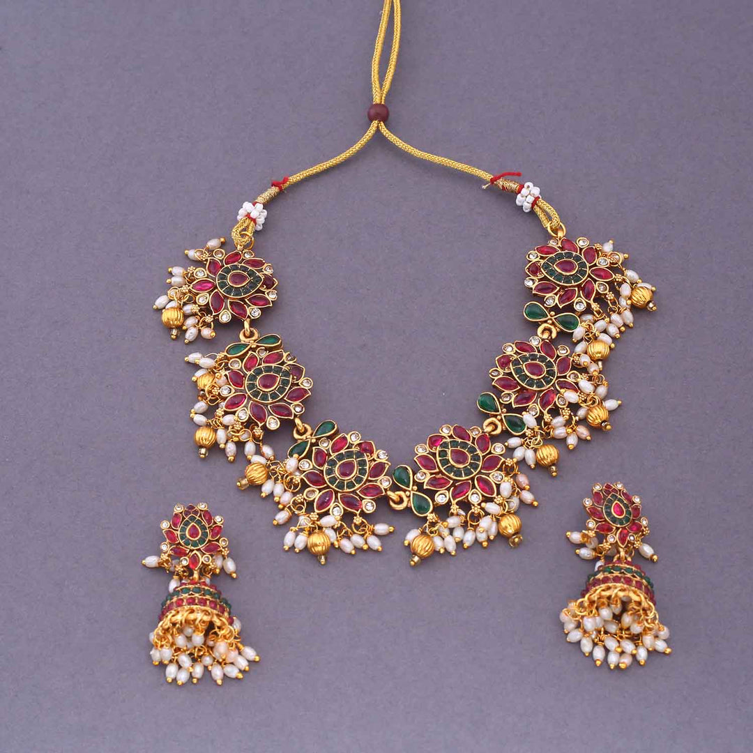 Multicolor Bhavisha Antique Jewellery Set - New Arrival