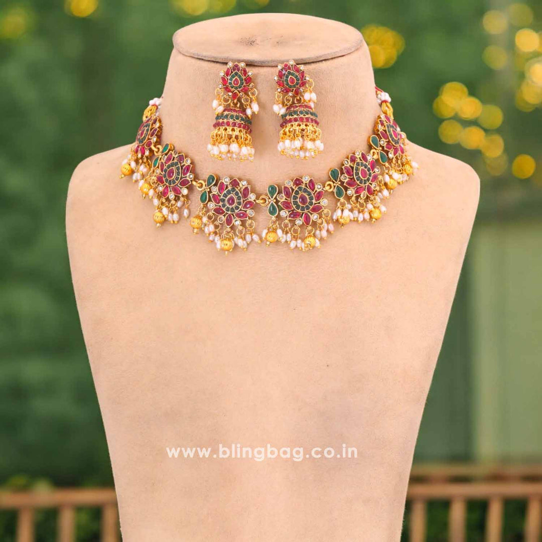 Multicolor Bhavisha Antique Jewellery Set - New Arrival