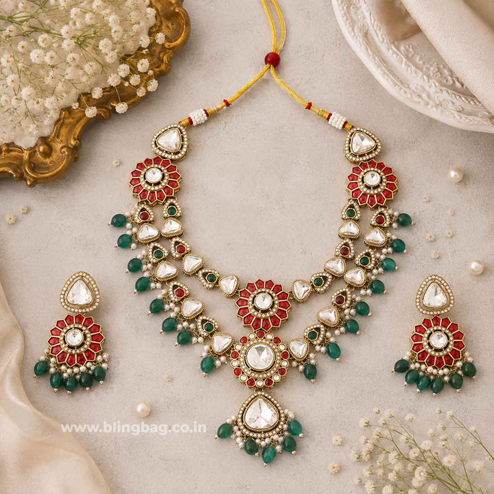 Multicolor Bhavyasha Kundan Jewellery Set