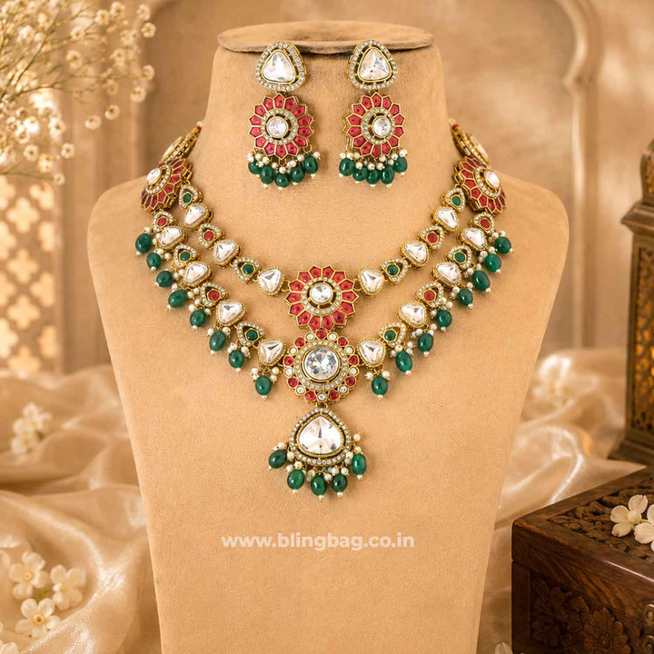 Multicolor Bhavyasha Kundan Jewellery Set