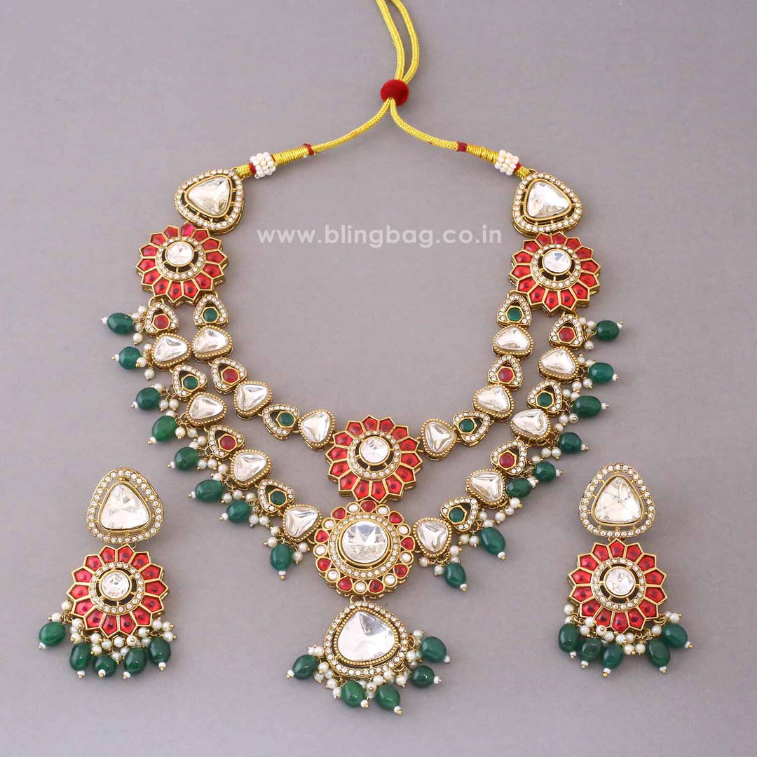 Multicolor Bhavyasha Kundan Jewellery Set