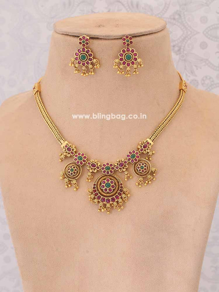Multicolor Bhramari Jewellery Set