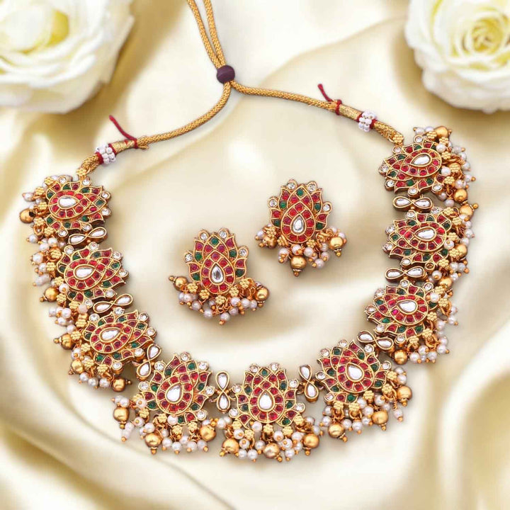 Multicolor Biapasha Antique Jewellery Set - New Arrival