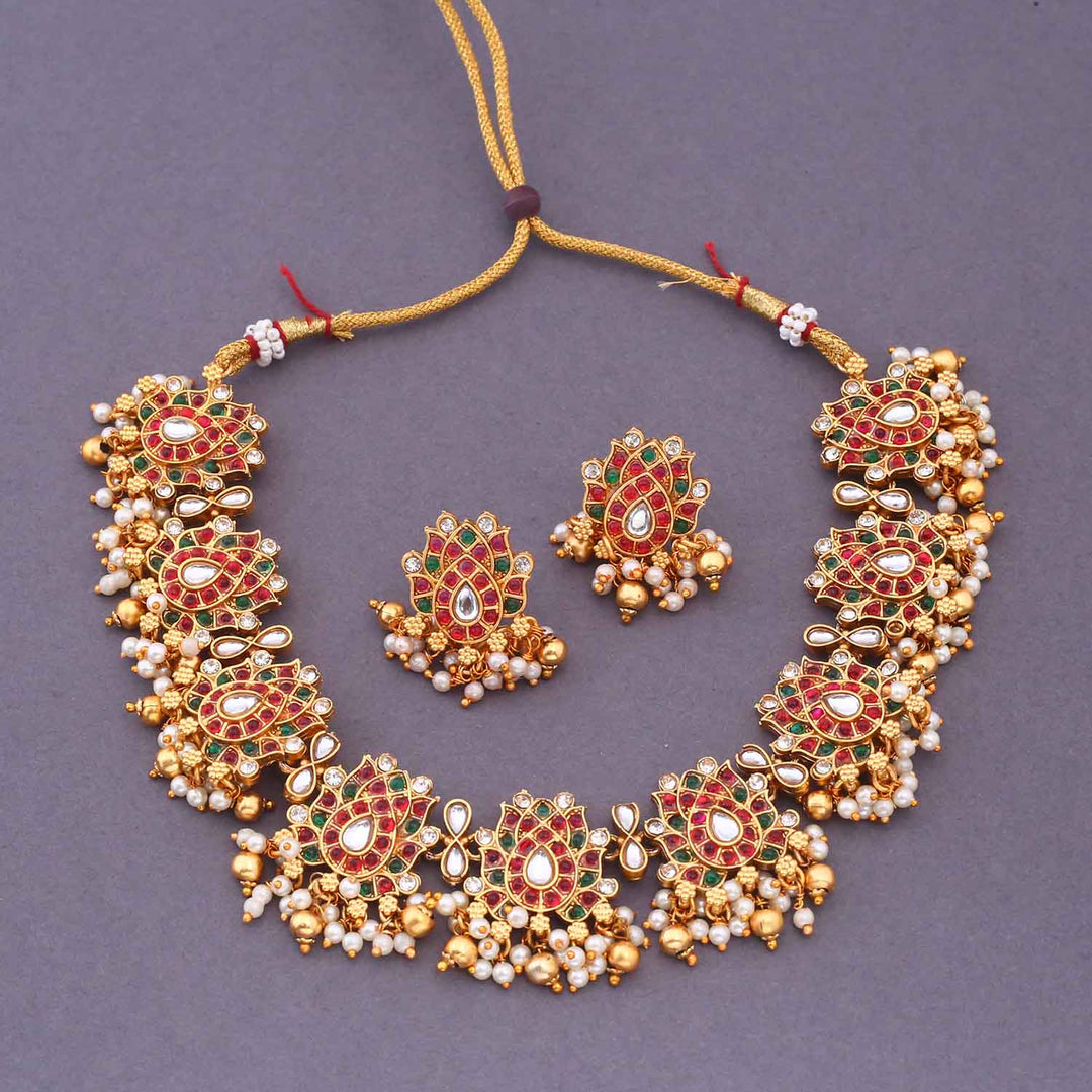 Multicolor Biapasha Antique Jewellery Set - New Arrival