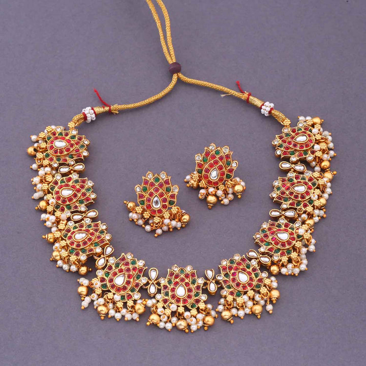 Multicolor Biapasha Antique Jewellery Set - New Arrival