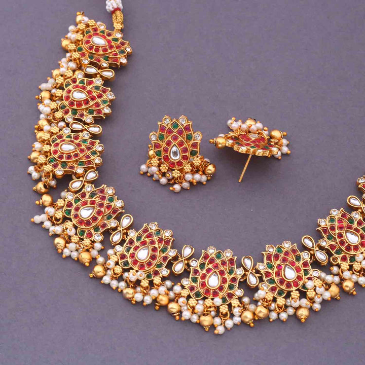 Multicolor Biapasha Antique Jewellery Set - New Arrival