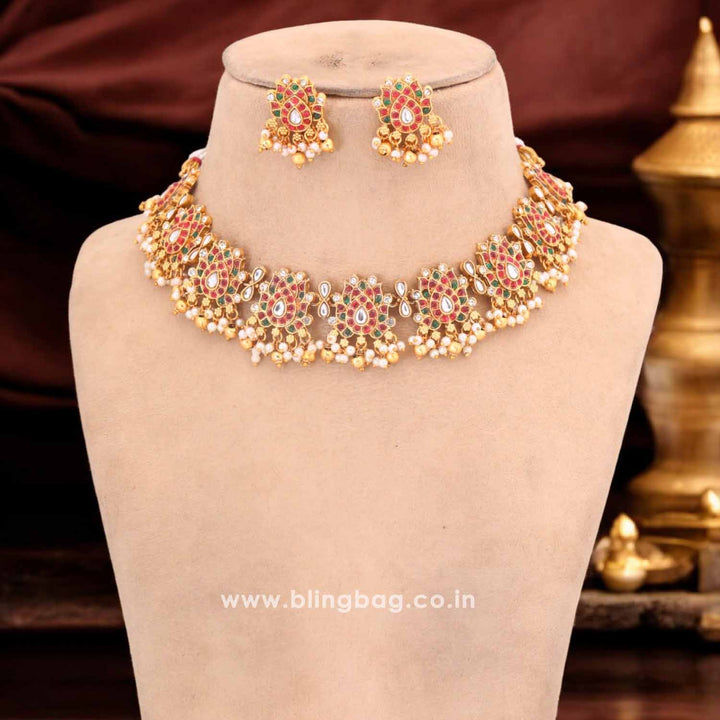 Multicolor Biapasha Antique Jewellery Set - New Arrival