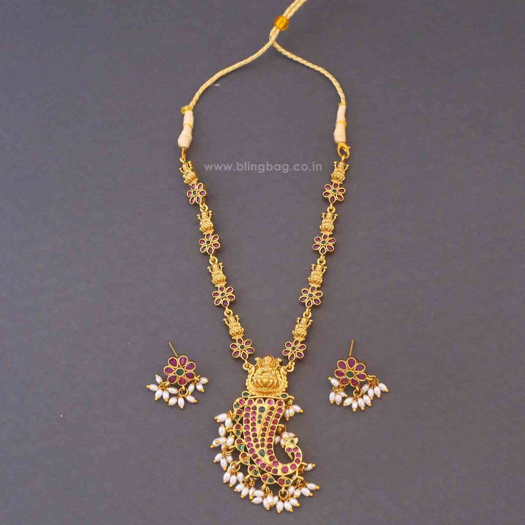 Multicolor Bodhita Temple Jewellery Set - New Arrival